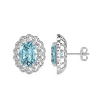 Floral Art-Deco Halo Stud Earrings