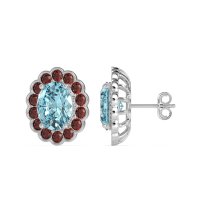 Floral Art-Deco Halo Stud Earrings