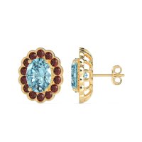 Floral Art-Deco Halo Stud Earrings