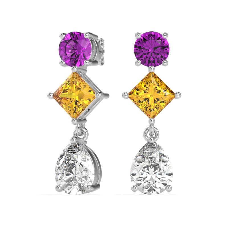 Multi-Shape Dangle Earrings