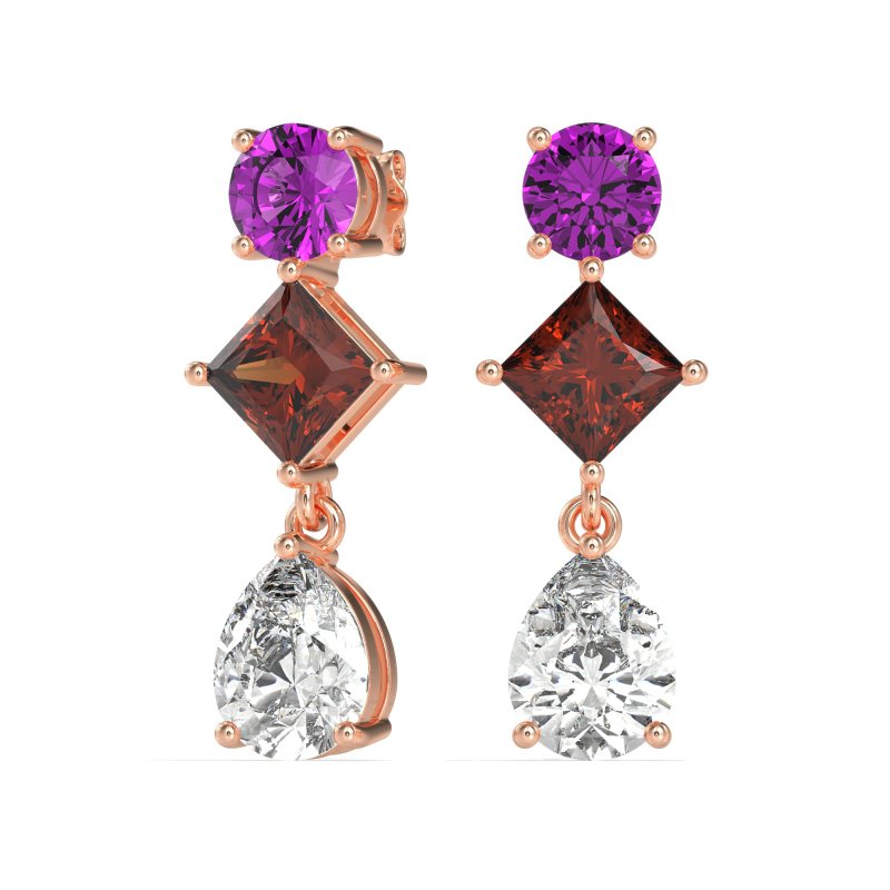 Multi-Shape Dangle Earrings