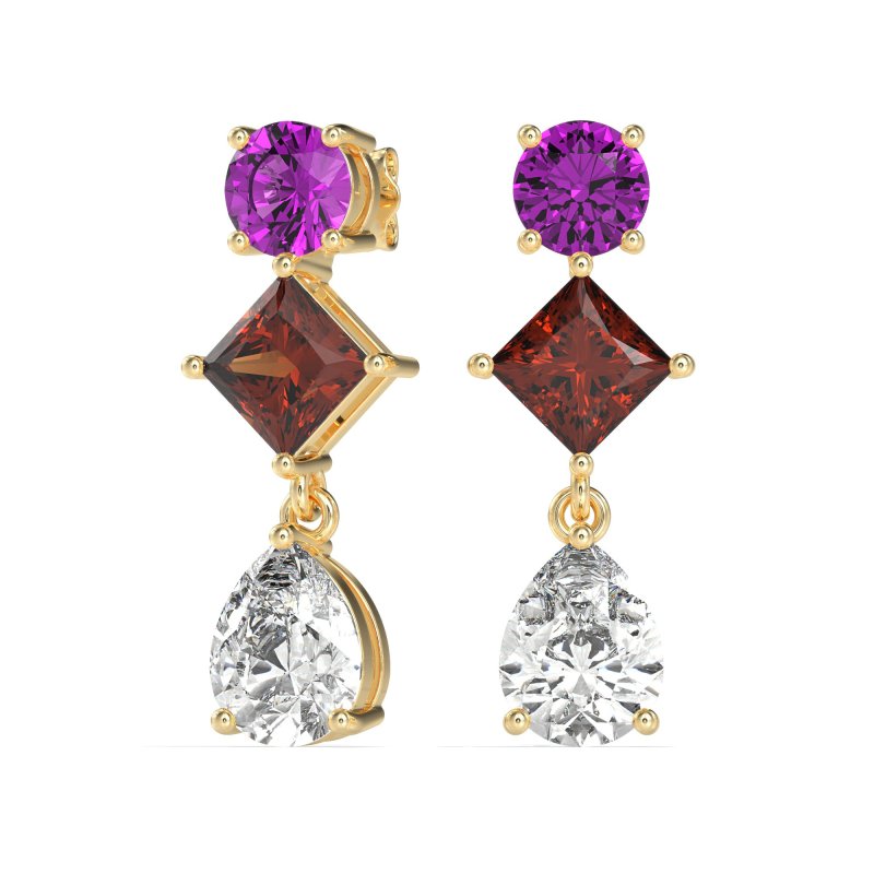 Multi-Shape Dangle Earrings