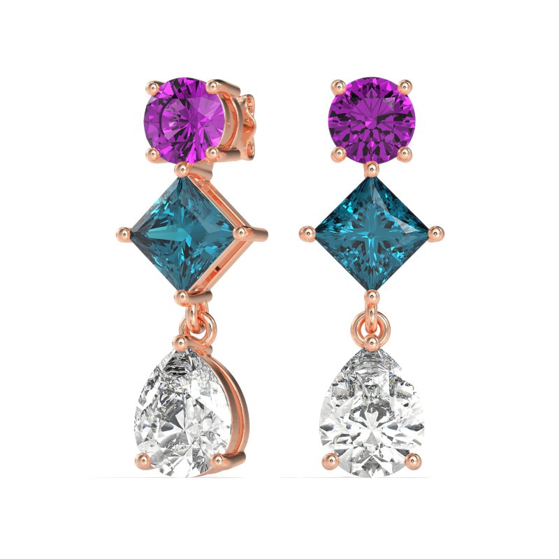 Multi-Shape Dangle Earrings