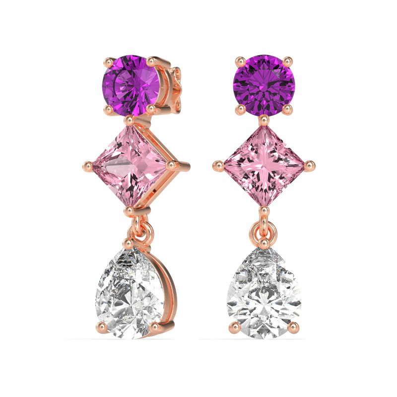 Multi-Shape Dangle Earrings