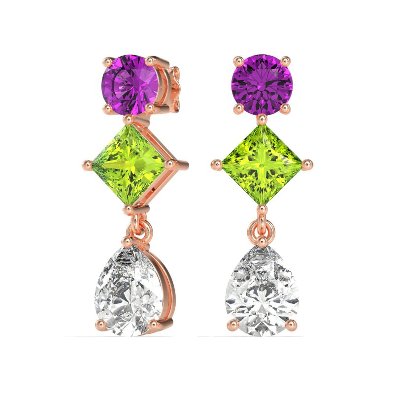 Multi-Shape Dangle Earrings