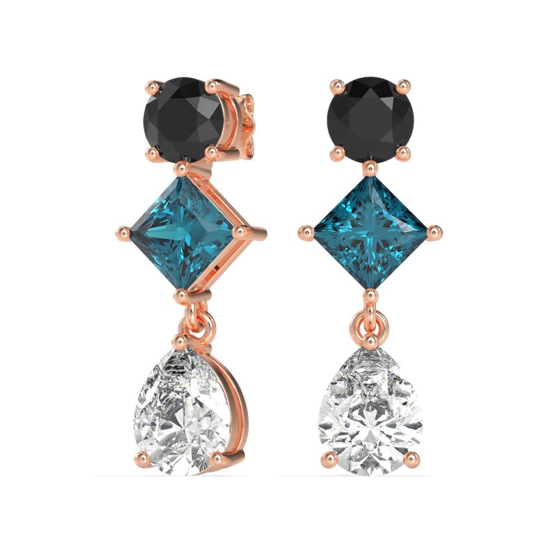 Multi-Shape Dangle Earrings