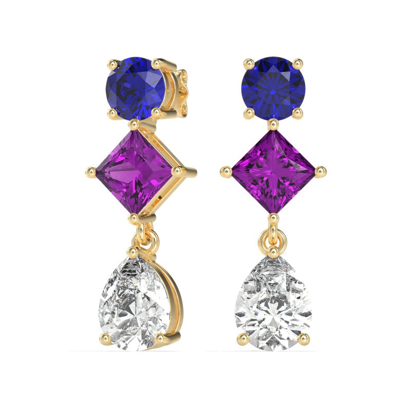 Multi-Shape Dangle Earrings