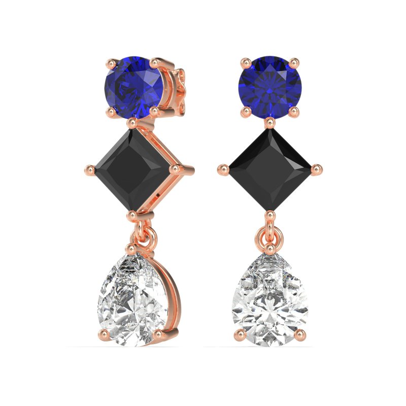Multi-Shape Dangle Earrings