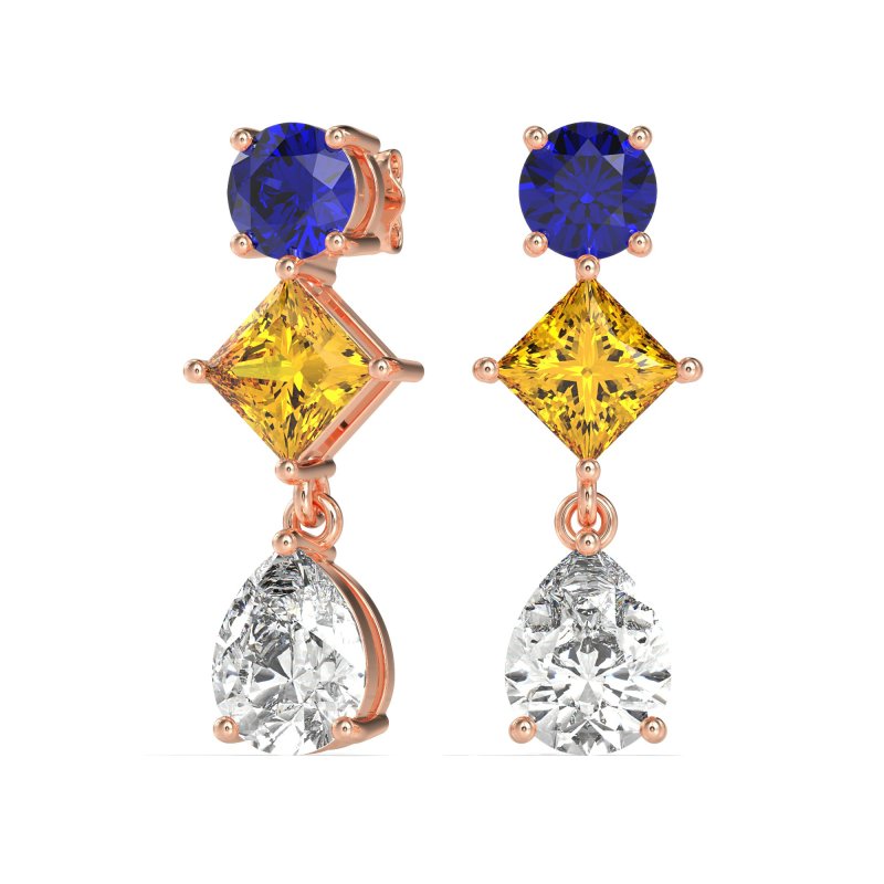 Multi-Shape Dangle Earrings