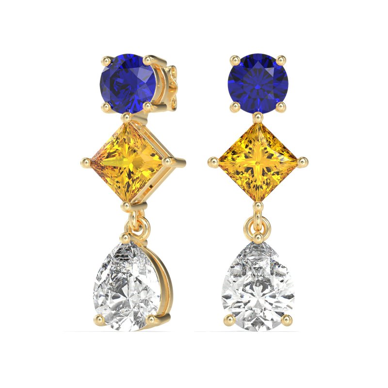 Multi-Shape Dangle Earrings