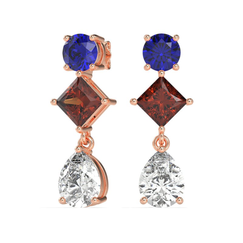 Multi-Shape Dangle Earrings