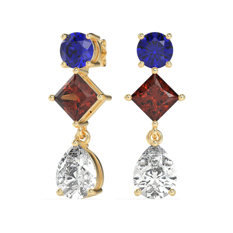 Multi-Shape Dangle Earrings