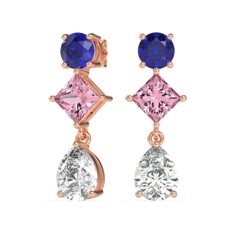 Multi-Shape Dangle Earrings