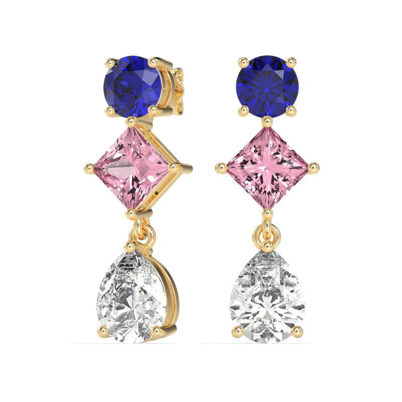 Multi-Shape Dangle Earrings