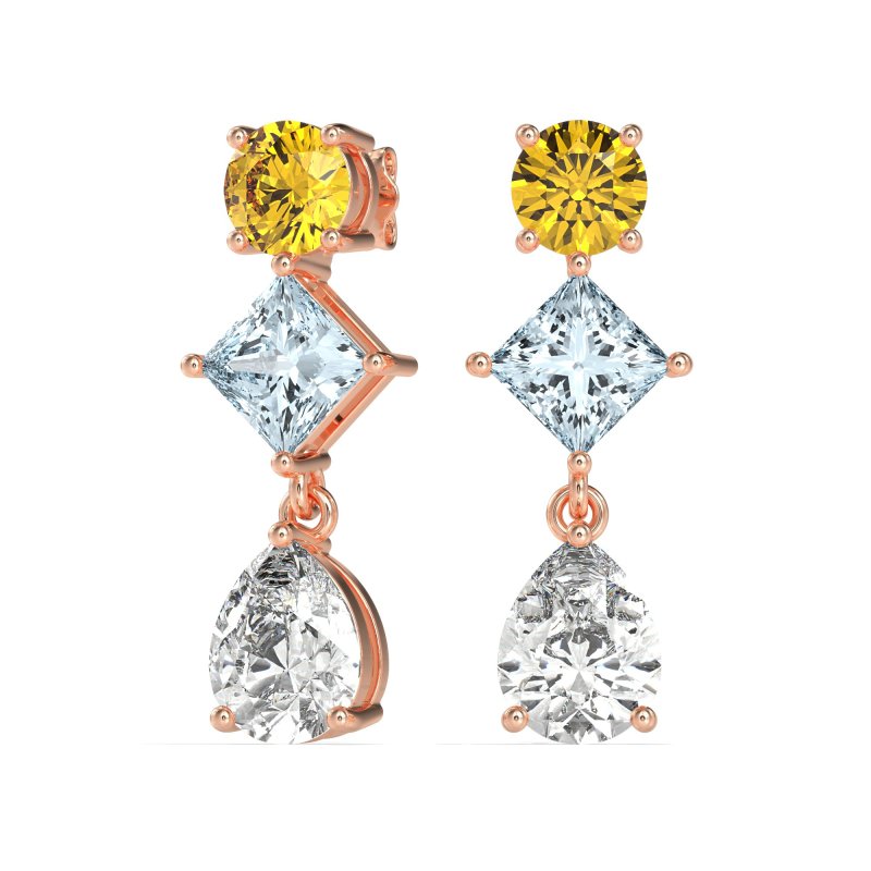 Multi-Shape Dangle Earrings