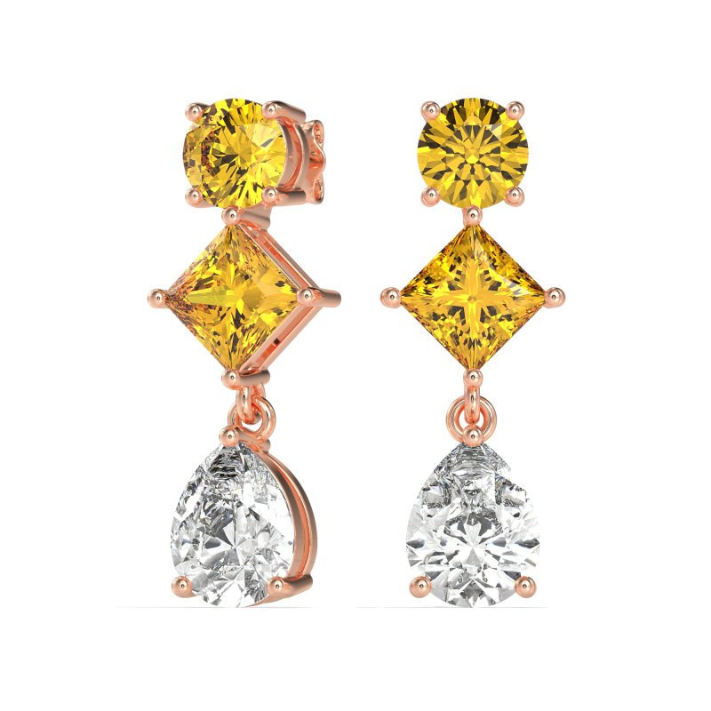 Multi-Shape Dangle Earrings