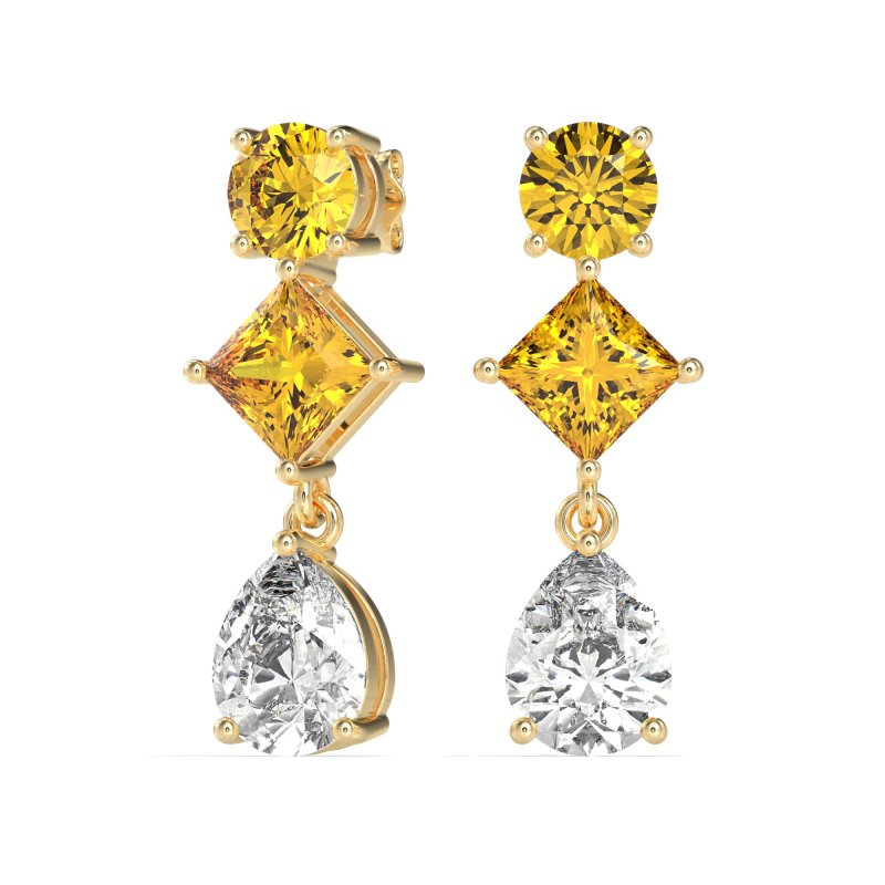 Multi-Shape Dangle Earrings