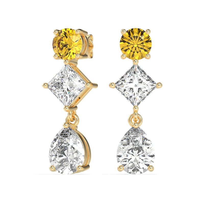 Multi-Shape Dangle Earrings