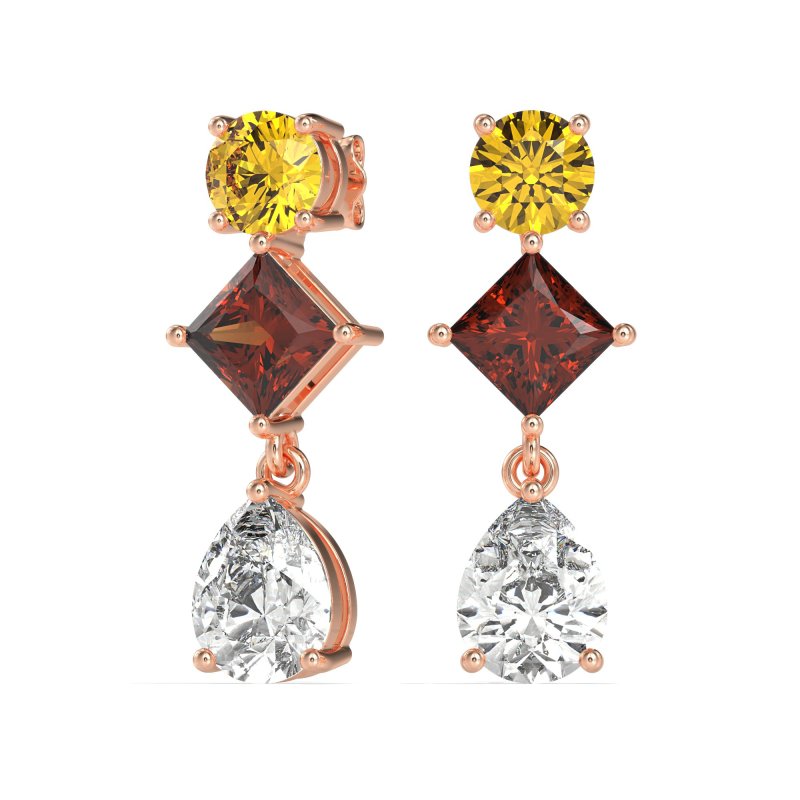 Multi-Shape Dangle Earrings