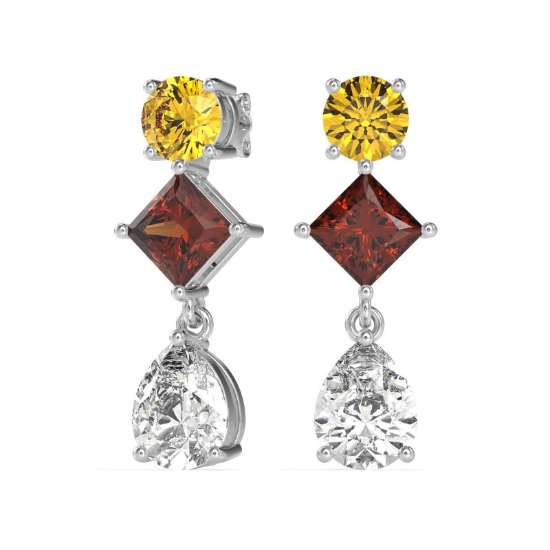 Multi-Shape Dangle Earrings
