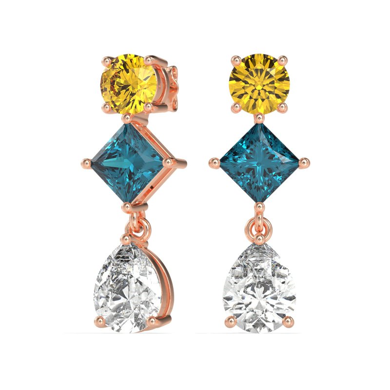 Multi-Shape Dangle Earrings