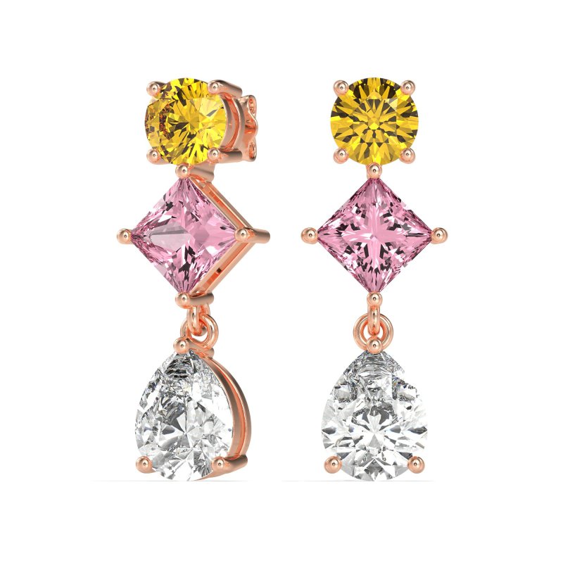 Multi-Shape Dangle Earrings