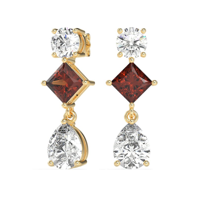 Multi-Shape Dangle Earrings