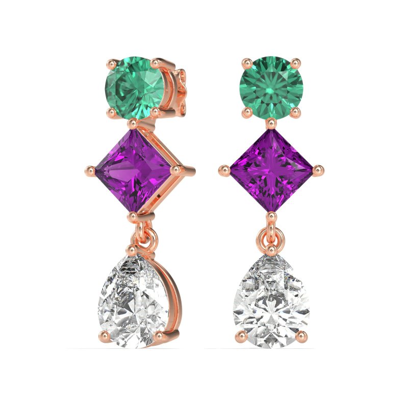 Multi-Shape Dangle Earrings