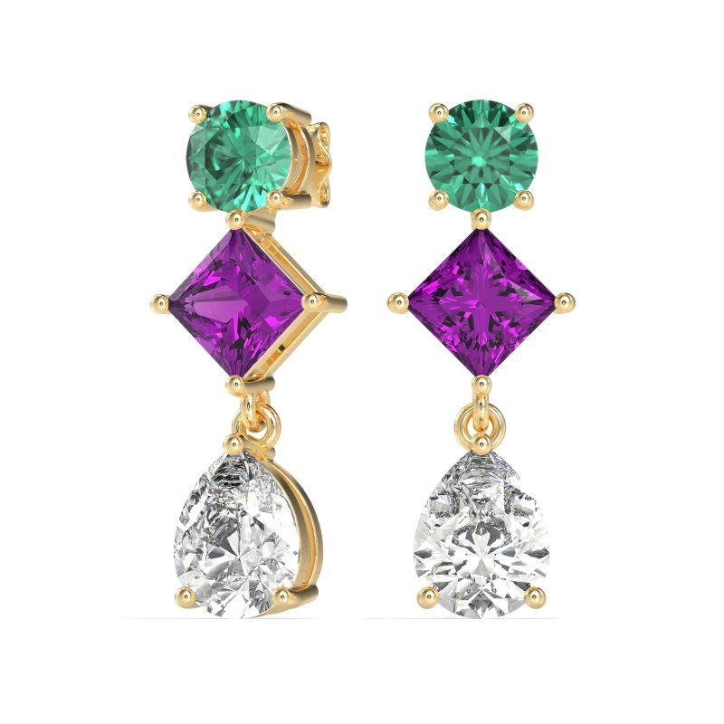 Multi-Shape Dangle Earrings