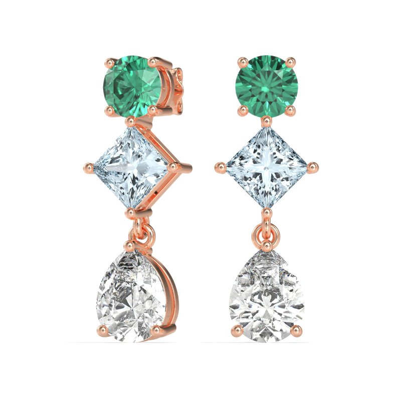 Multi-Shape Dangle Earrings