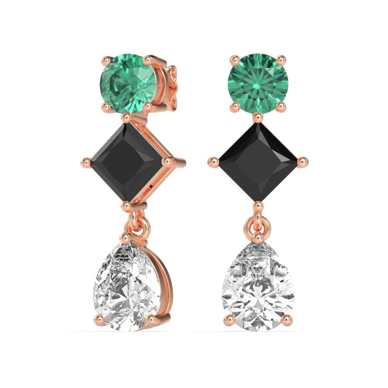 Multi-Shape Dangle Earrings