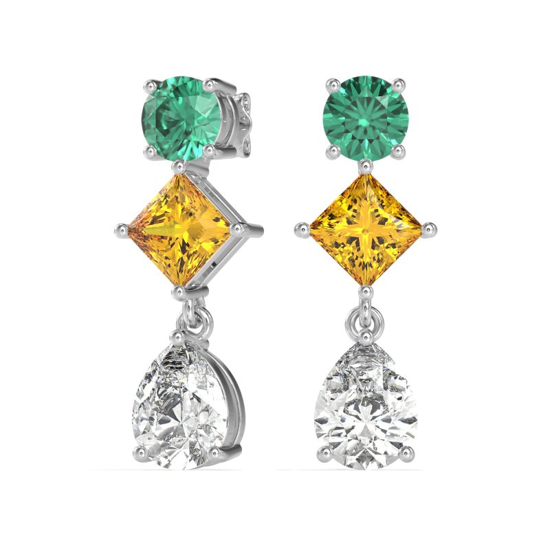Multi-Shape Dangle Earrings