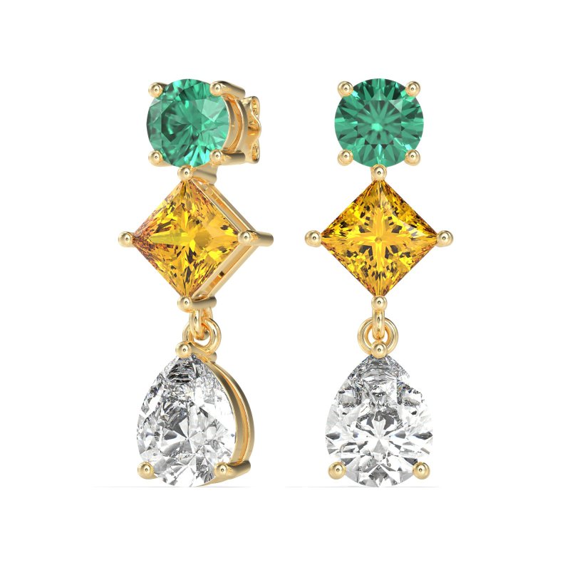 Multi-Shape Dangle Earrings