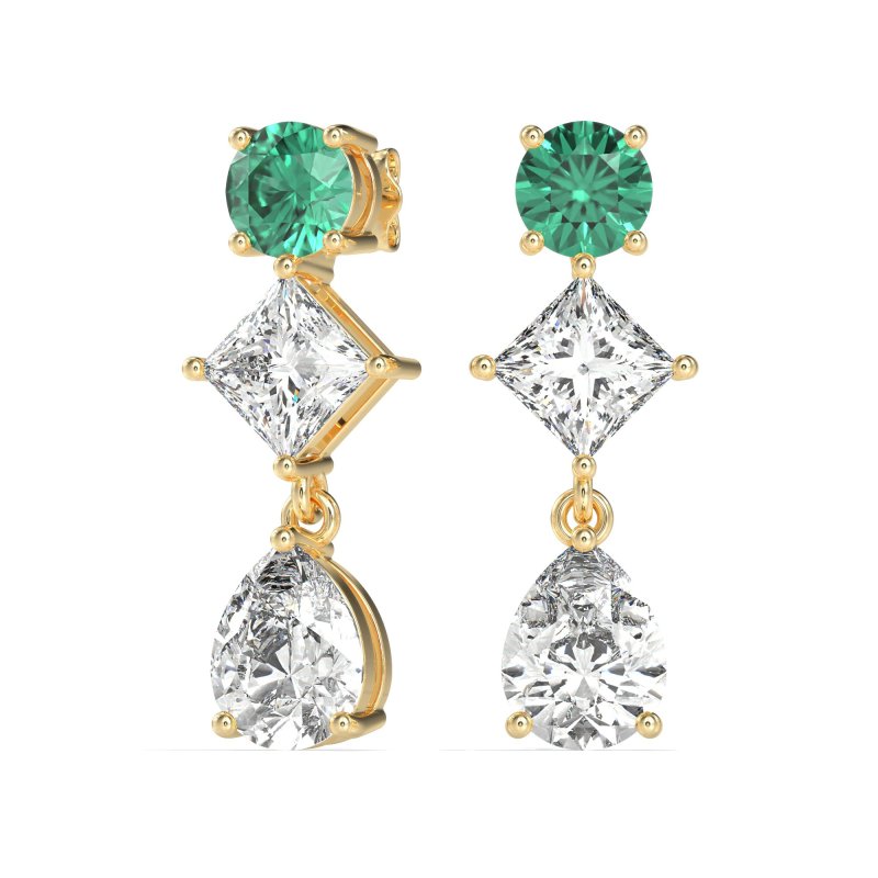 Multi-Shape Dangle Earrings