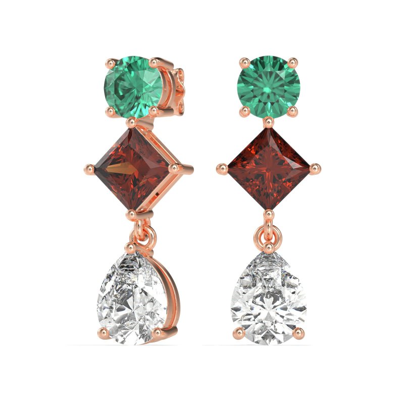 Multi-Shape Dangle Earrings