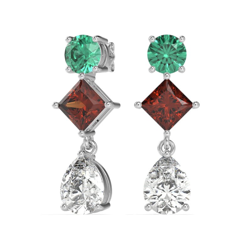 Multi-Shape Dangle Earrings