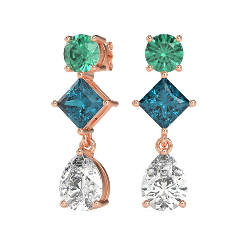 Multi-Shape Dangle Earrings