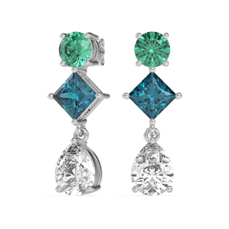Multi-Shape Dangle Earrings