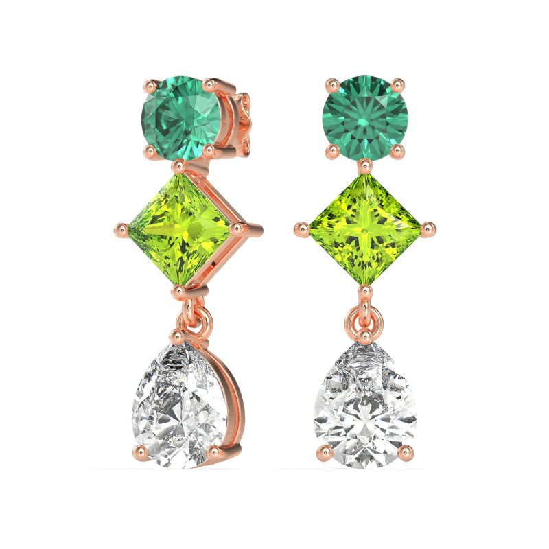 Multi-Shape Dangle Earrings