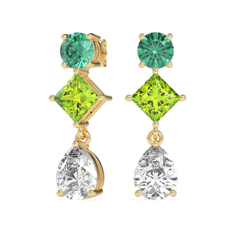 Multi-Shape Dangle Earrings
