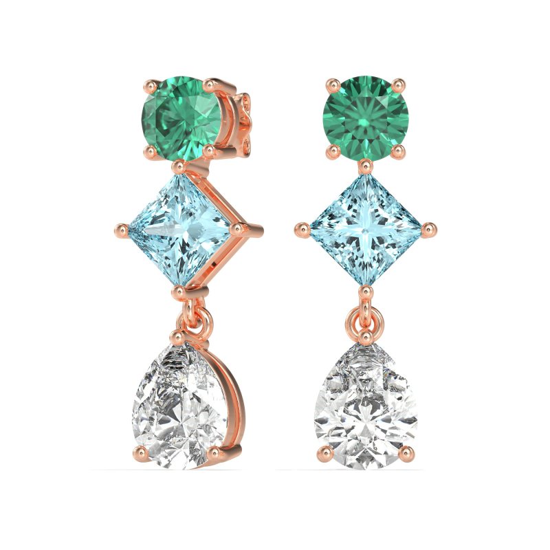 Multi-Shape Dangle Earrings