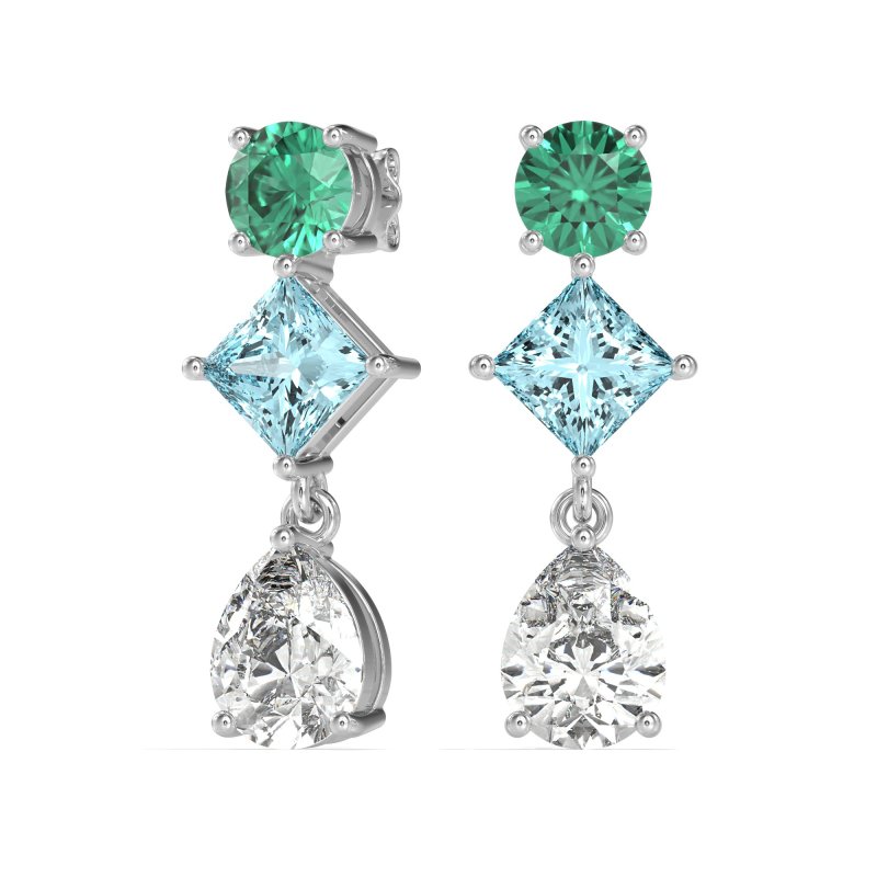Multi-Shape Dangle Earrings