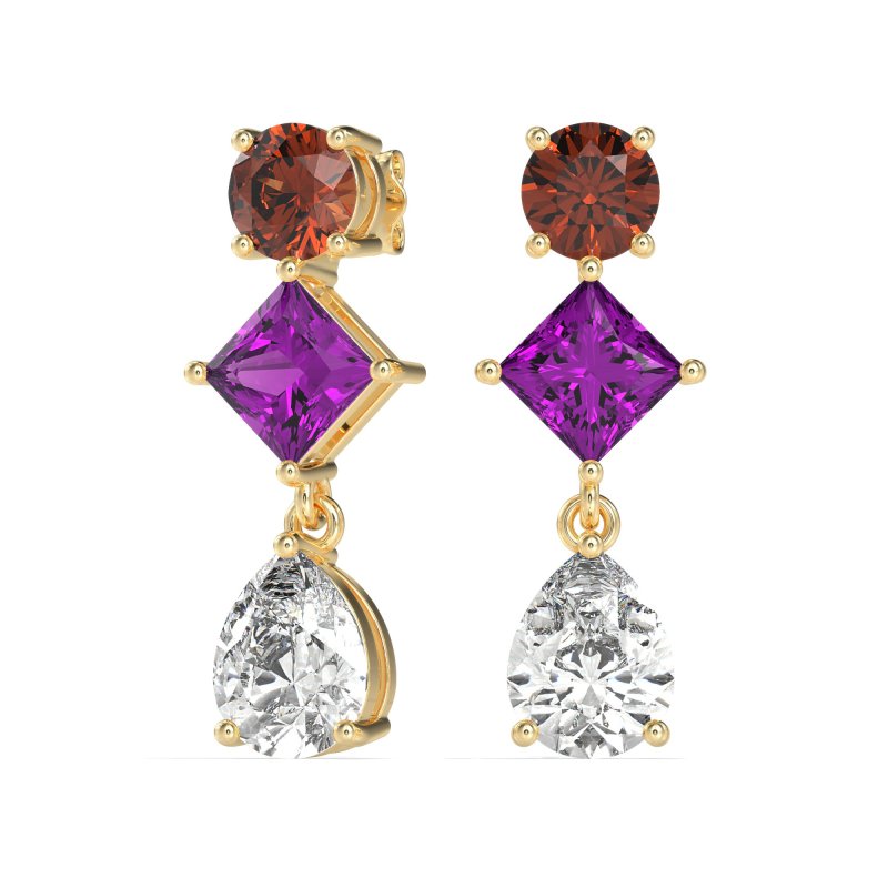 Multi-Shape Dangle Earrings