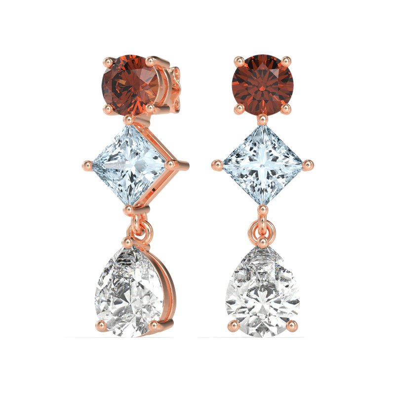 Multi-Shape Dangle Earrings