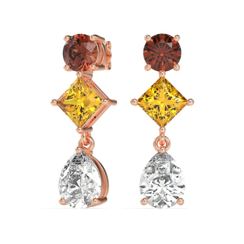 Multi-Shape Dangle Earrings