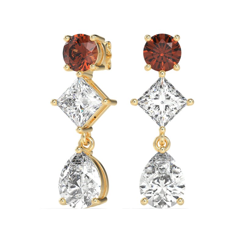 Multi-Shape Dangle Earrings