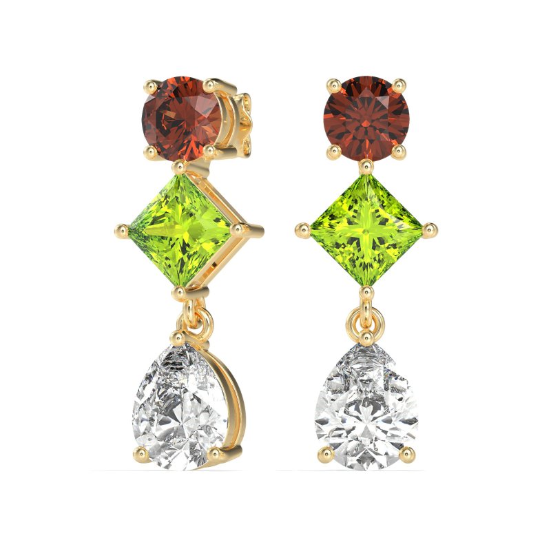 Multi-Shape Dangle Earrings