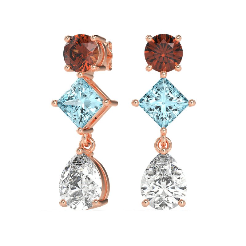 Multi-Shape Dangle Earrings