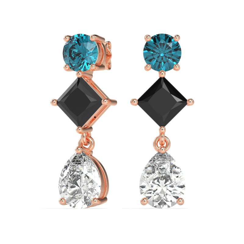 Multi-Shape Dangle Earrings