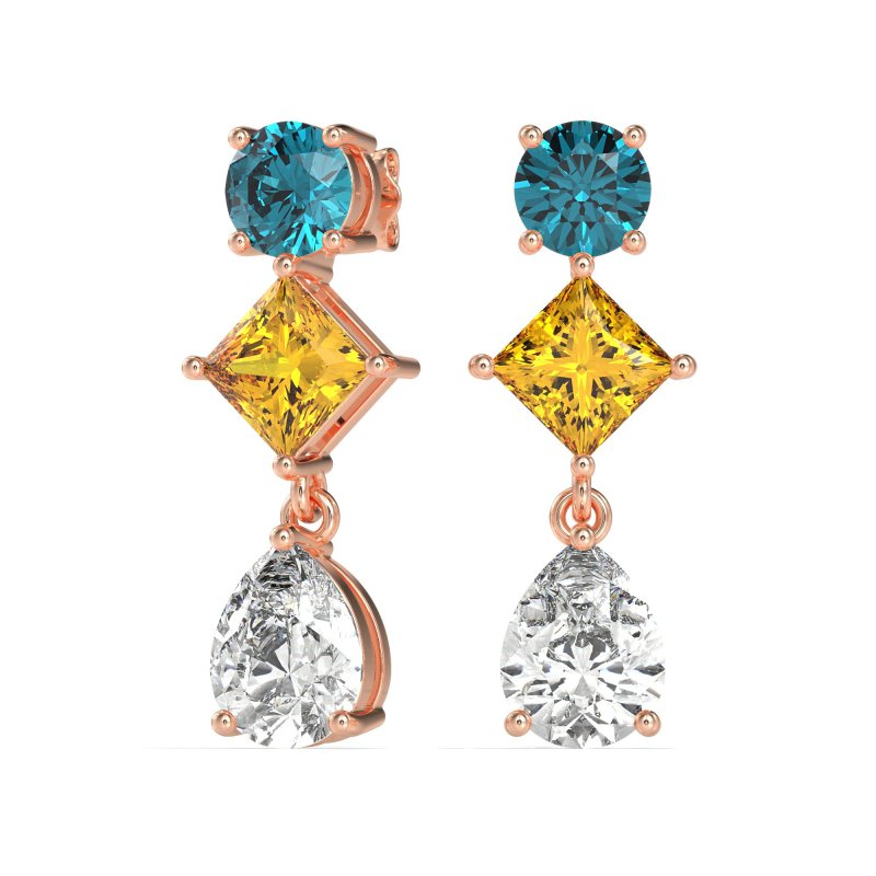 Multi-Shape Dangle Earrings